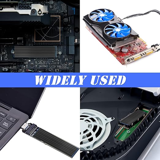 2pcs M.2 SSD Heatsink 2280 SSD NVMe Heat Sink with NVMe SSD Thermal Pad,Screwdriver,Screw,4 Transparent Rubber Straps for PC/PS5 M.2 PCIE NVMe SSD or M.2 SATA SSD