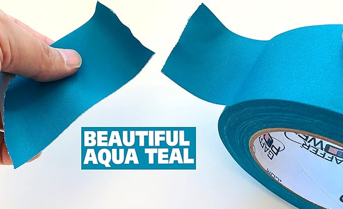 Gaffer Power Proudly Made in The USA, Real Professional Grade Gaffer Tape, Heavy Duty Gaffers Tape, Non-Reflective, Multipurpose. 2 Inches x 30 Yards, Aqua Teal