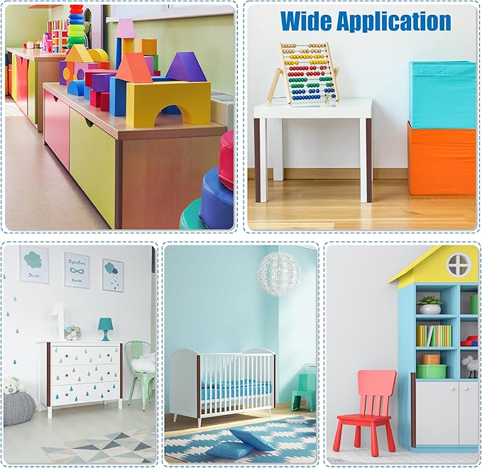 Wall Corner Edge Protector 4 Pack,1.57x1.57x23.62x0.28 inch Soft Baby Proof Corner Guards for Sharp Edges, Self-Adhesive Corner Protectors for Home, Kindergarten,Thickness-7mm(0.28 in)