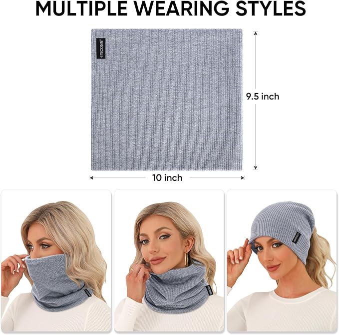 TICONN Neck Gaiter Face Cover Scarf, Neck Warmer Breathable Sun & Wind-proof for Skiing Fishing Hiking Cycling