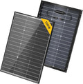 BougeRV 12V N-Type 16BB 100W Bifacial Solar Panel, 12V 100 Watt Solar Panel, for RV Camping Boat Marine Log Cabin Roof, Black Frame (1PCS)