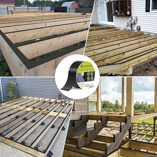 Joist Tape,1 5/8" x 50' Deck Joist Tape,Waterproof Seal Anti-Corrosion Butyl Tape,Flashing Tape for Deck, Joists, Beams Protection（10 Rolls）