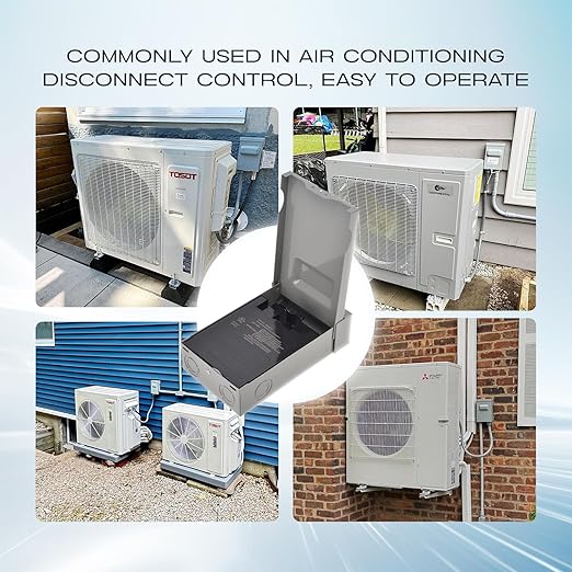 AC Disconnect Box Outdoor, CNAODUN 60 Amp Disconnect 120/240 Volt 2 Pole 1 Phase 3wire Waterproof Pull Out Switch Metal Box for Air Conditioner Non-Fused UL Listed