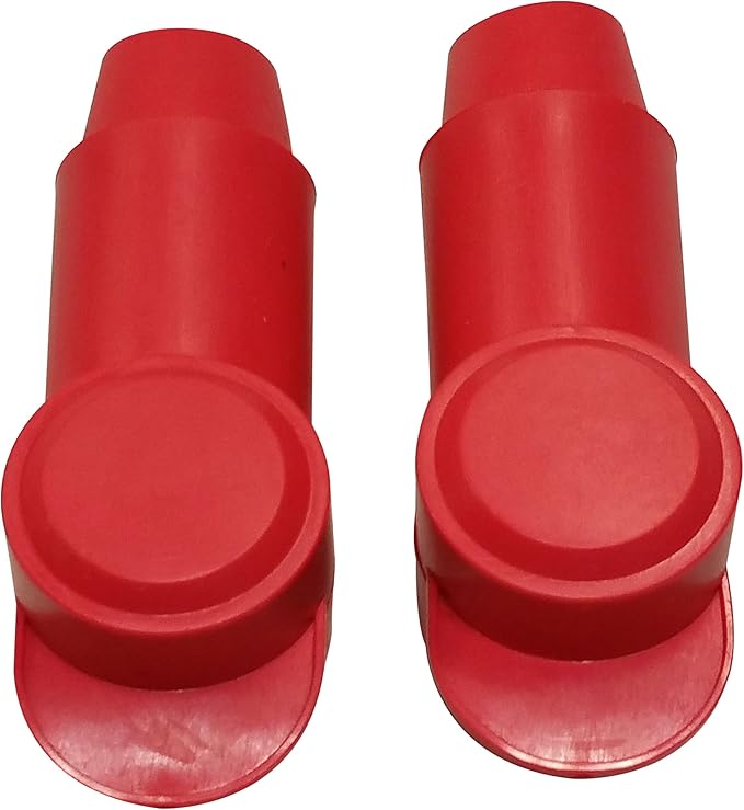 (Red) 3/8" Stud Terminal Cover - Electrical Battery Connection Insulator (2 Pack)