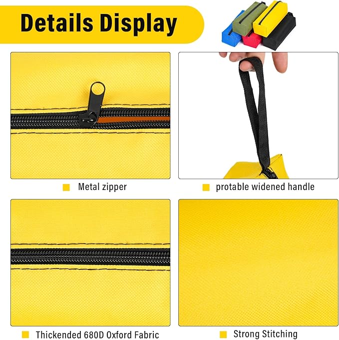 3/5 pack small Tool Organizer bags zipper canvas Pouch screwdriver pencil storage pouches Pockets