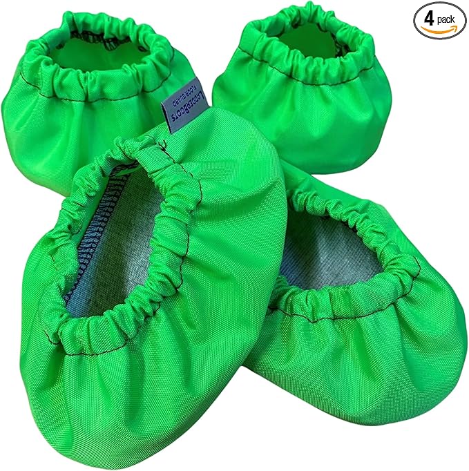 Step Ladder Safety Shoe Floor Protectors - Reusable Ladder Covers - Lab Tested - Made in The USA Set of 4 (Lime Green)