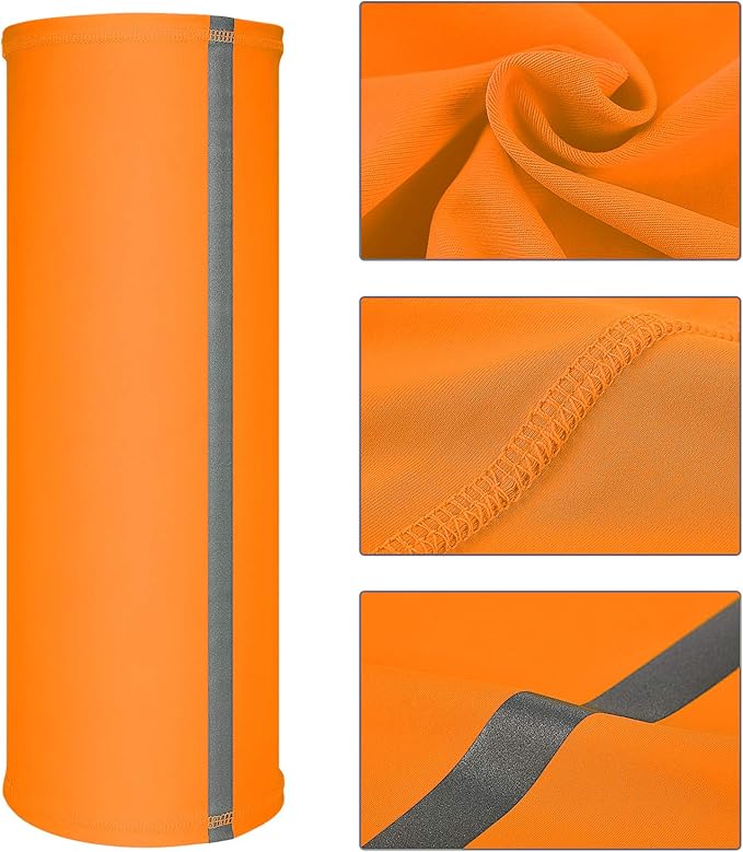 SATINIOR 4 Pcs Neck Gaiter for Men Reflective Face Mask Cover, UV Sun Protection Neon Balaclava Hi Vis Bandana for Work