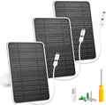 Solar Panel for Security Camera, 5W USB Solar Panel for DC 5V Security Camera, Micro USB & USB-C Port Solar Panel, IP65 Waterproof Solar Charger for Camera,360° Adjustable Mounting 13ft Cable, 3 Pack
