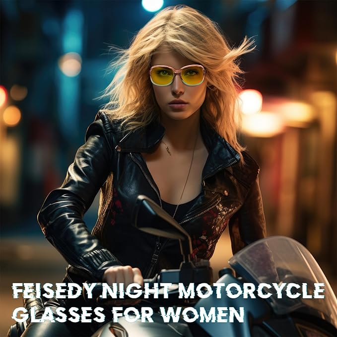 FEISEDY Classic Womens Night Glasses Driving Anti Glare Wrap Around Yellow Sunglasses B2548