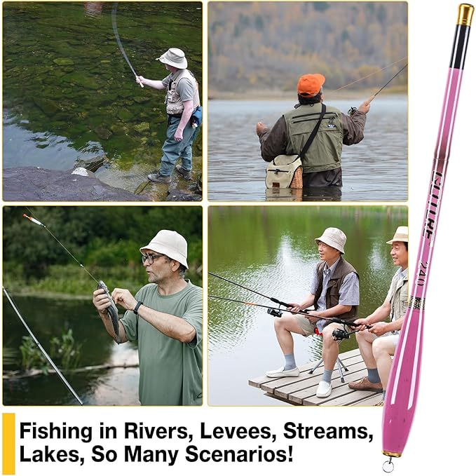 Goture Telescopic Mini Pocket Fishing Pole, Portable Fishing Hand Pole, Stream and Universal Fishing Rod, Ultralight High Strength Fishing Rods Fit for Beginners