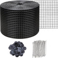 6in X 100ft Solar Panel Bird Guard,Solar Panel roof Protection net 1/2inch Mesh PVC Black Vinyl Coated Galvanized net 70 Fastener ClipsUsed for Bird,Animal Control