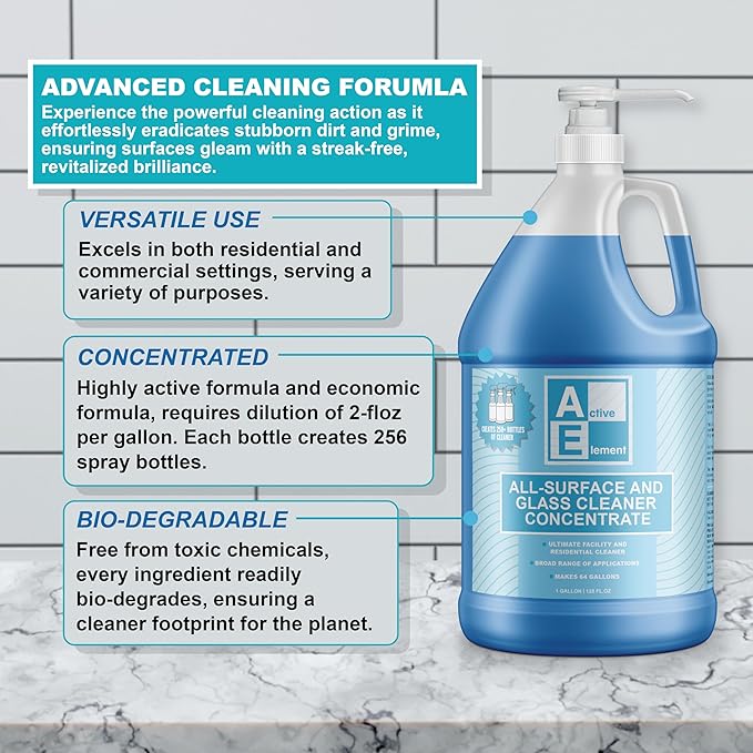 All Surface and Glass Cleaner Concentrate- Makes 128 Gallons of Powerful All Purpose Cleaner Bulk - Floor Cleaner Concentrate - All Purpose Cleaner Concentrate