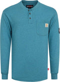 BOCOMAL FR Shirts Henley 7oz Midweight Fire Resistant Clothing NFPA2112 CAT2 Men's Flame Retardant Work Shirt