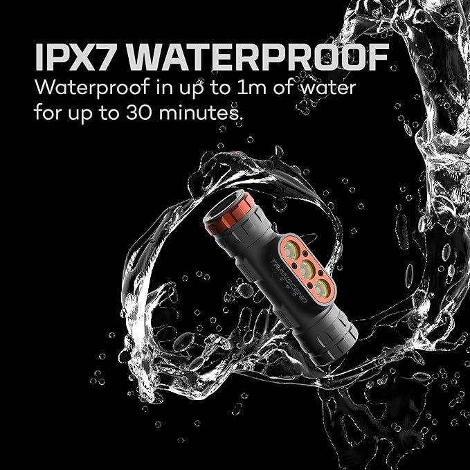 NEBO Transcend 1500 Rechargeable Headlamp | 1,500 Lumens, 5 Light Modes, Detachable Magnetic Work Lamp, Waterproof, Bright LED Head Light for Hiking & Camping, Includes USB Charging Cable