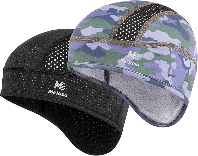 MELASA Skull Cap Cooling Helmet Liner for Hard Hat with Neck Extension Sun Protection Mesh Breathable Sweat Cap for Men Women