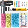 smseace 2020Pcs Heat Shrink Butt Connector,Solder Seal Wire Connectors Kit,Heat Gun and Crimping Tool Pack in Exquisite handbag 22-10AWG Waterproof Electrical Wire Crimp Connectors