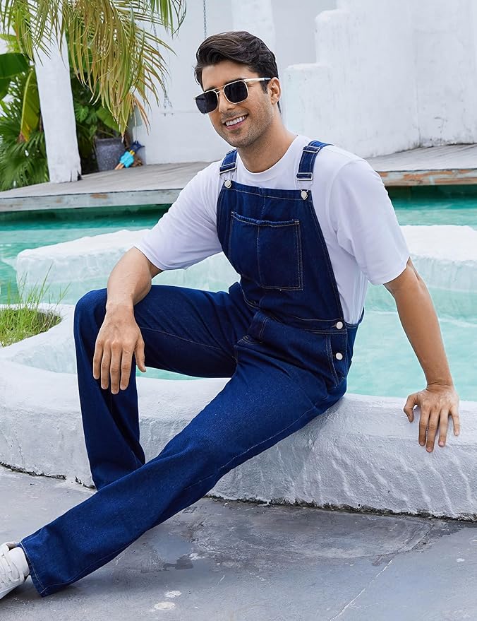 Overalls for Men Fashion Coveralls Work Utility Denim Women Bib Jumpsuit with Pockets