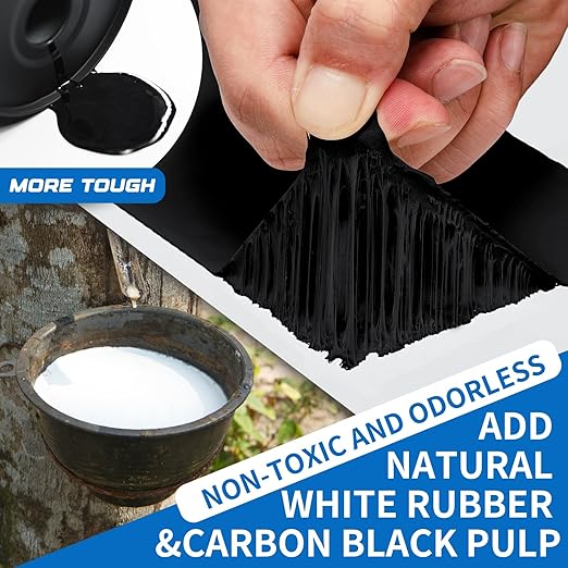 Butyl Sealant Tape Waterproof,RV Roof Tape Black,6 Inch X 50 Foot Leak Repair Sealant Tape，UV & Waterproof for RV Roof,Window,Camper, Boat,Pipe Sealing Black