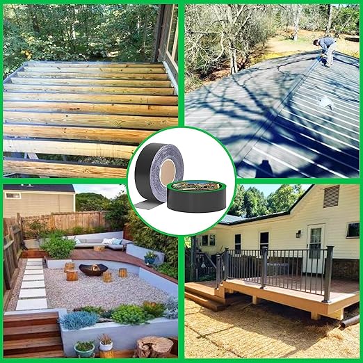 Deck Joist Tape 2'' x 50' Flashing for Decking and Beams - Butyl Tape for Building Joists (6 Rolls)
