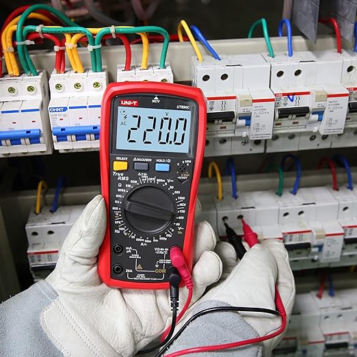 UNI-T Multimeter Kit UT890C True RMS 6000Counts Volt Meter Ohmmeter, Ac Dc Voltage Current Amp Capacitance Meter Temperature hFE Diode Continuity Test NCV for Automotive HVAC
