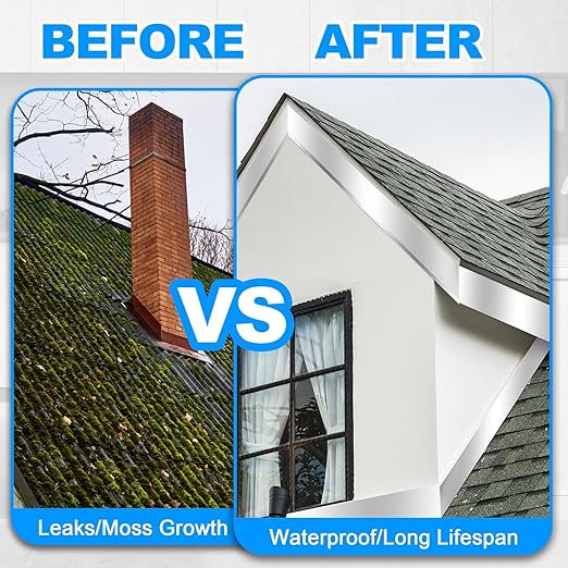 Aluminum Roof Flashing Roll - Sealing Windows, Doors, Siding & Roofing Ideal for Moss & Mildew Prevention (8" x 20')