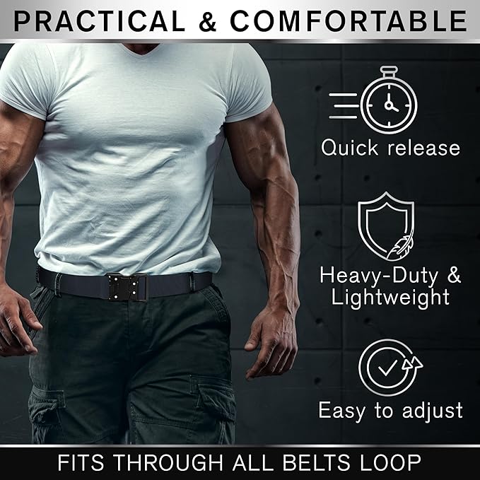 TECEUM Tactical Belt – Heavy-Duty & Quick Release – Military, Work, Rigger, Duty & Utility Belt for Men