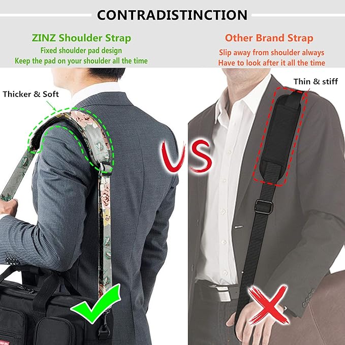 ZINZ Bag Shoulder Strap, Padded Adjustable Shoulder Strap Replacement