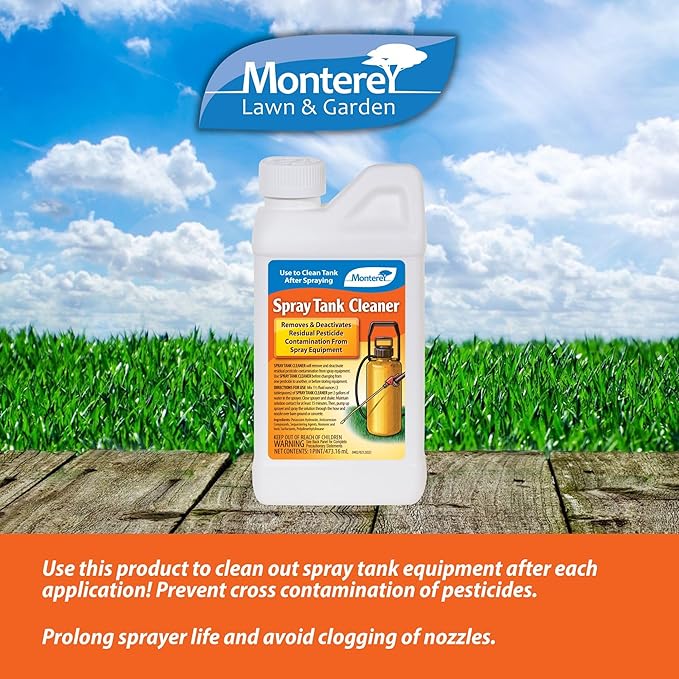 Monterey - Spray Tank Cleaner - Remove and Deactivate Residual Pesticide Contamination from Spray Equipment - Use Before Switching Pesticides, Pump Sprayer Cleaner - 1 Pint