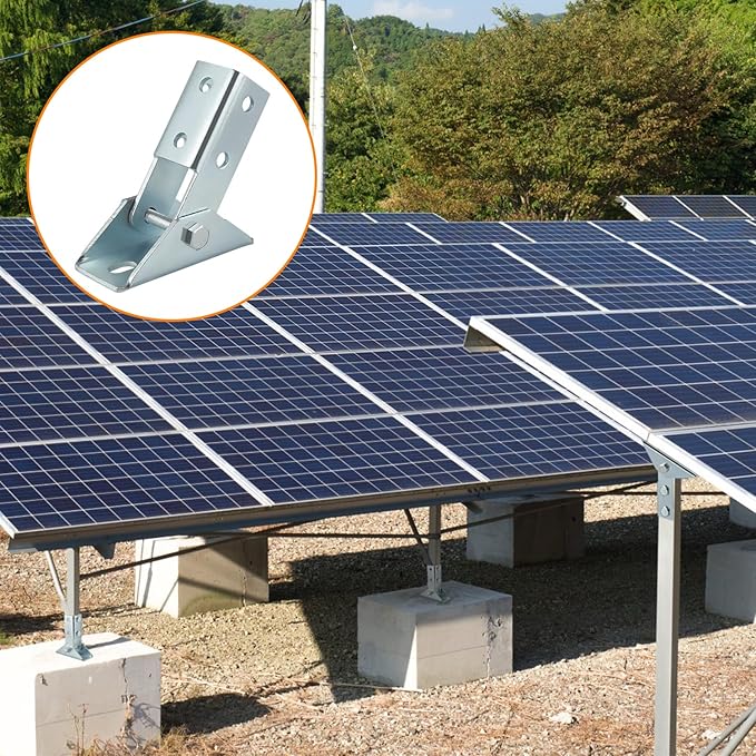 Adjustable Strut Post Base -180 Degree, Joint Connector Bracket, Solar Panel Rack Mount for 1-5/8" Single Strut Channel, 2 Pcs