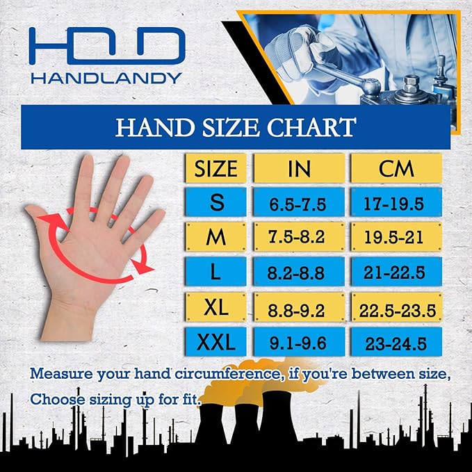 HANDLANDY Work Gloves for Men & Women, Utility Mechanic Working Gloves Touch Screen, Flexible Gardening Gloves for Yard