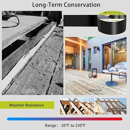 1 5/8" x 50' Deck Joist Tape,Waterproof Antiseptic Butyl Tape,Seal Anti-Corrosion Butyl Joist Tape, Weather Resistance Self-Adhesive Flashing Joist Tape for Decking Joists Wood Decks Beams（8 Rolls）