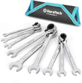 DURATECH Reversible Ratcheting Combination Wrench Set, Metric, 9-Piece, Open end Spanner with Rolling Pouch, 8 mm to 19 mm, 12 Point, CR-V Steel