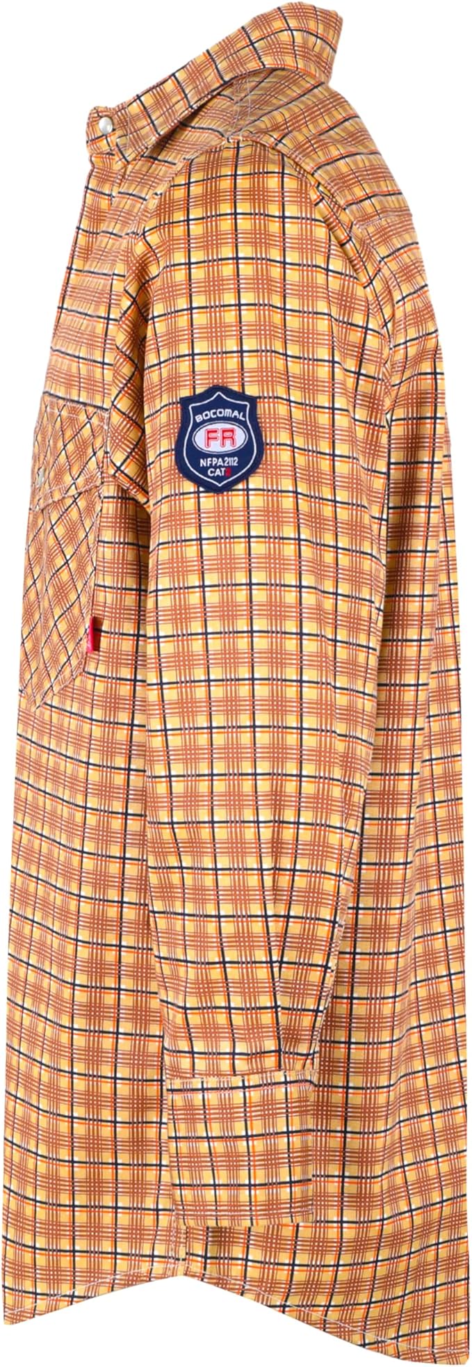 BOCOMAL FR Shirts Flame Resistant NFPA2112/CAT2 6.5oz Light Weight Printed Fire Retardant Plaid Shirt