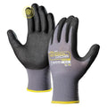 COOLJOB 3/12/36 Pairs Safety Work Gloves Microfoam Nitrile Rubber Coated, Seamless Knit Nylon with Full Fingers Touchscreen, Grip Nitrile Dipped, Ideal for Warehouse, Home Improvement, Grey Small