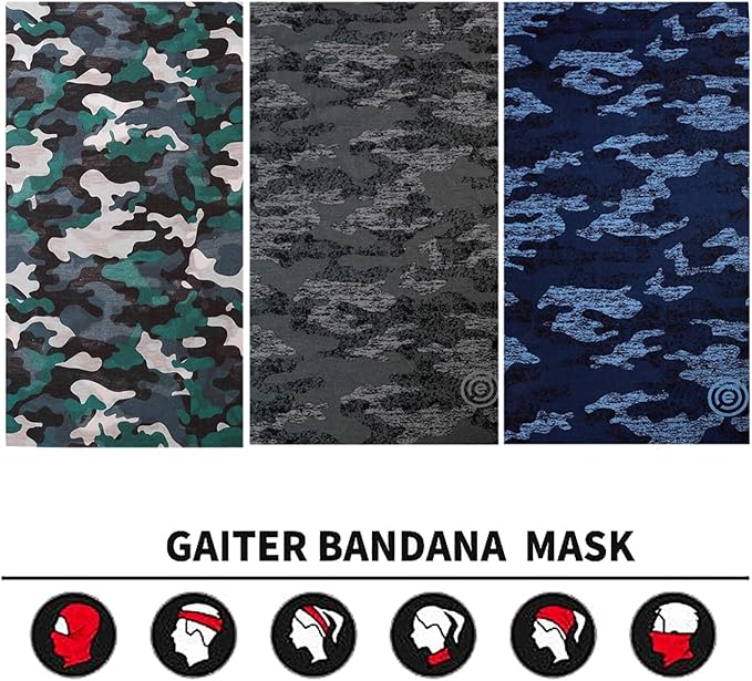 Neck Gaiter Face Cover Bandana Mask Scarf, Breathable Sun& Dust-proof for Cycling Running Fishing Hiking
