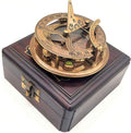 Antique Brass & Copper Sundial Compass – A Unique Gift of Elegance with Sundial Clock, Ship Replica Watch, and Presentation Box