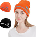 ProtectX High Visibility Safety Beanie, 360-Degree Reflective Comfortable Knit Beanie Headcover Hat, Warming Cap for Work