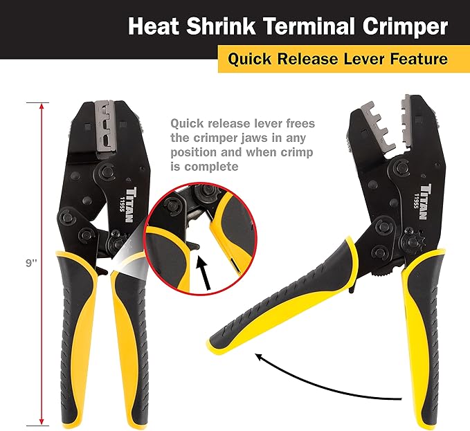 Titan 11955 Ratcheting Heat Shrink Terminal Crimper