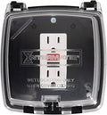 Intermatic WP1020C 2-1/4” Deep Weatherproof Outlet Cover – UV Stabilized Clear, GFCI & Duplex, Vertical Mount, UL Certified – Fits Single Device Only for Larger Double-Gang 4” x 4” Boxes