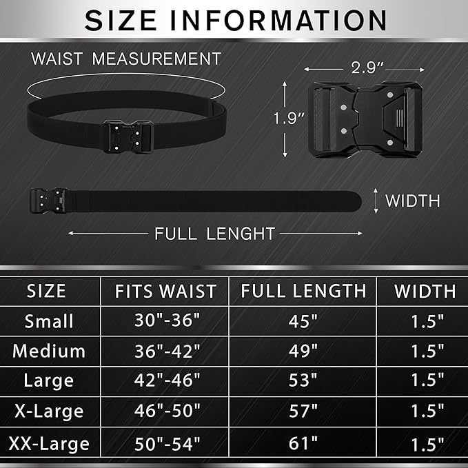 TECEUM Tactical Belt – Heavy-Duty & Quick Release – Military, Work, Rigger, Duty & Utility Belt for Men