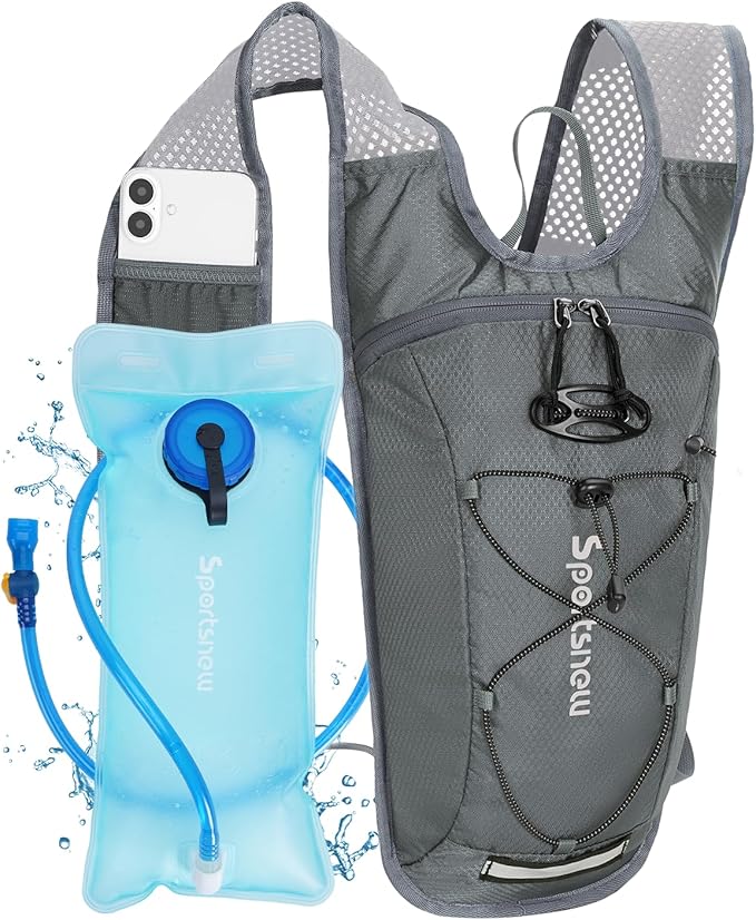 sportsnew Hydration Backpack with 2L Water Bladder, 6L Lightweight Water Backpack for Hiking, Running and Cycling, Hydro Pack for Men Women