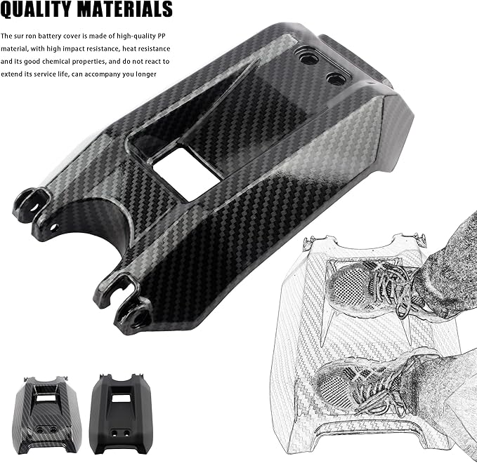 Motorcycle Battery Cover Electric Dirt Bike Battery Guards Protect for Surron Light Bee X/Surron Light Bee S/X160/X260-Imitation Carbon Fiber