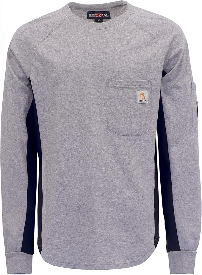 BOCOMAL FR Shirts 5.5oz Light Weight Henley and Short Sleeve Flame Resistant/Fire Retardant Clothing Shirt