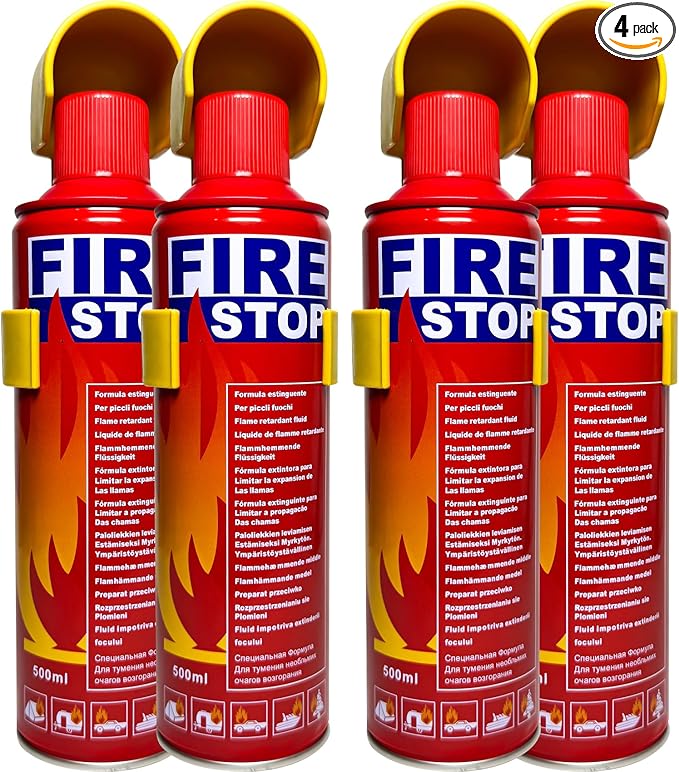 4-Pack Fire Extinguisher with Mount Brackets，Portable for Home, Kitchen, Car, Boat，BBQ -Multi-Purpose Fire Protection