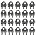 HSTECH 20PCS 1/8 Inch M3 304 Stainless Steel Wire Rope Cable Clip Clamp, Used for Anything That Involves Cable Clips: Rigging, Temporary Guardrail Systems, Securing Loads, Hanging Banners Or Flags