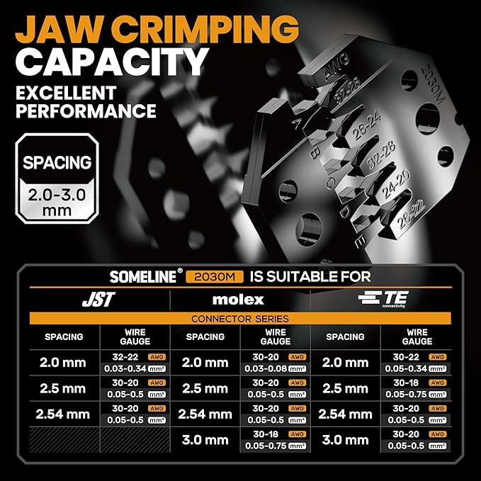 SOMELINE Crimp Tool Connector Kit, 30 Types, 32-20 AWG Crimper, JST-PH 2.0mm/XH 2.5mm/Du Pont 2.54mm Connector kit, Crimping Pliers for JST, Du pont, KF2510, Molex, TE Series