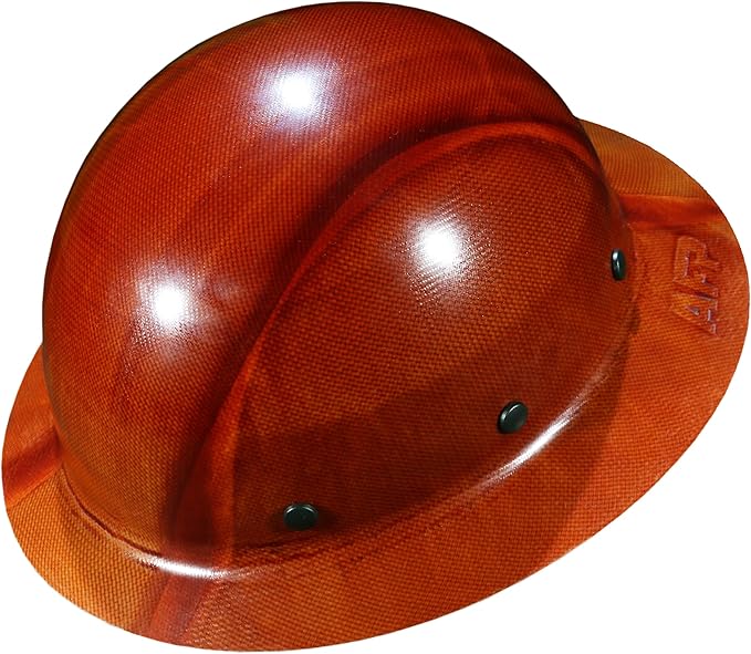AFP Fiber Full Brim Hard Hat | 6 Point Ratchet Suspension | OSHA & ANSI Rated | Hard Hats for Men | Premium Construction Helmets for Safety