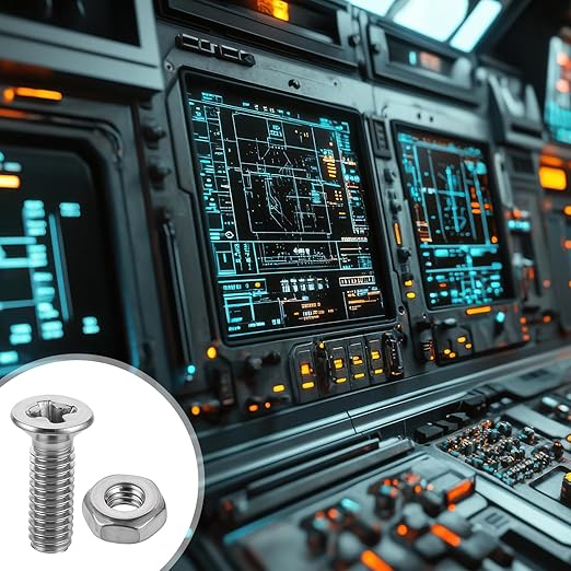100 PCS D Series Electrical Panel Screws and Nut Kit, M5 X 8 mm Panel Mount Connector Stainless Steel Metal Screw Audio Server Rack Mounts Screws and Nuts for Attaching D-Series Panels Connectors