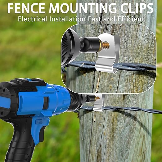 T304 Stainless Steel Wire Fence Clips, Fasteners Post Screw with Wire Fixer, Agricultural Fencing Fence Wire Clamps for 4, 6, 8,10 and 12-16Gauge Wire Fencing Livestock Fencing Clips for Wood(200PCS)