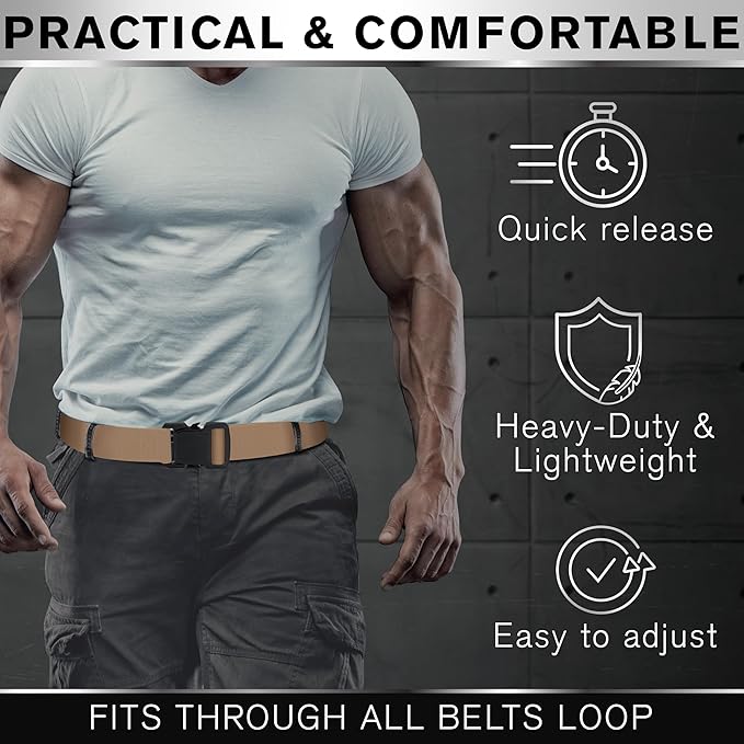 TECEUM Tactical Belt – Heavy-Duty & Quick Release – Military, Work, Rigger, Duty & Utility Belt for Men